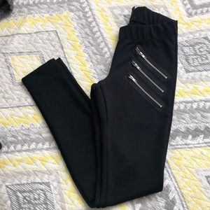Black leggings with zippers
